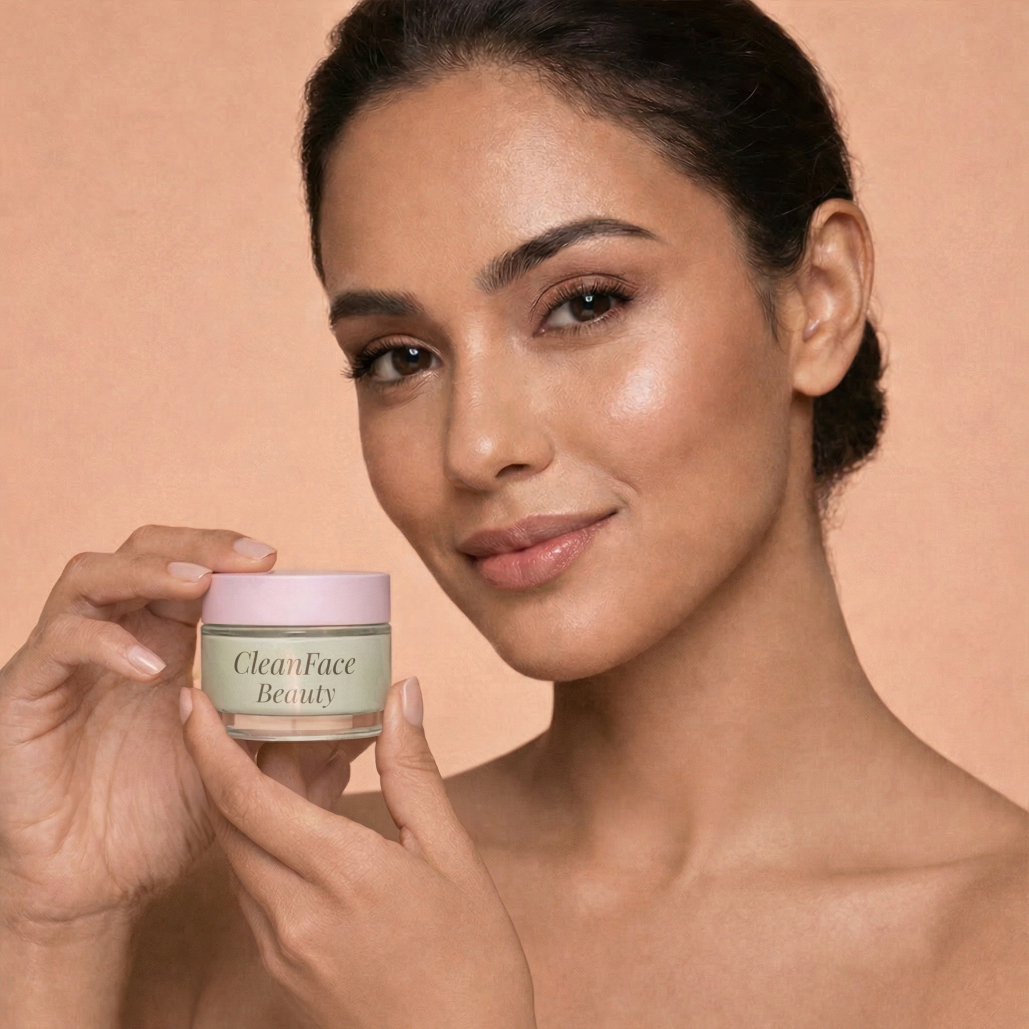 Model holding Avocado Face Cream
