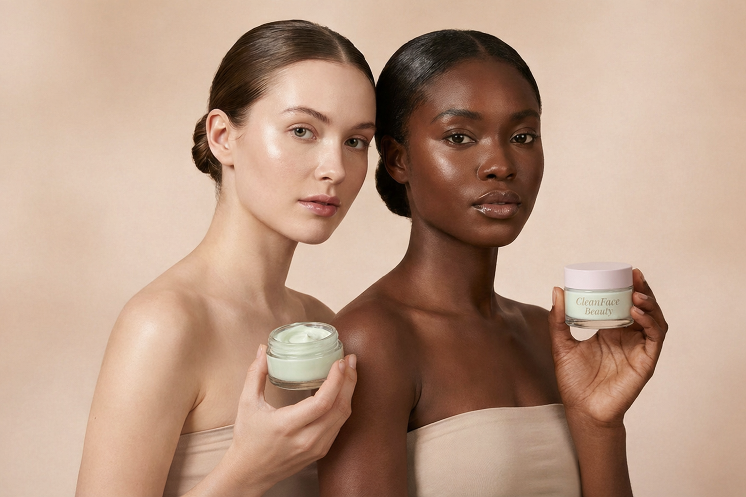 Two models with Avocado Face Cream